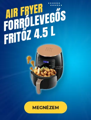 Air Fryer - Forró levegős olajnélküli fritőz, digitális kijelzővel, 6 L