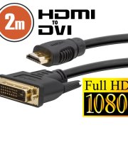 DVI-D / HDMI kábel - 2 m aranyozott csatlakozóval