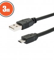USB kábel 2.0 A dugó - B dugó (micro) 3 m