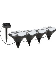 LED-es szolár lámpa - kutya lábnyom, leszúrható - műanyag - fekete - 360 cm