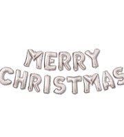 3D Karácsonyi "Merry Christmas" lufi - ezüst