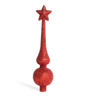 Karácsonyfa csúcsdísz - 18,5 cm - piros