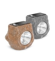 LED-es kültéri szolárlámpa - "szürke kő" - hidegfehér - 80 x 56 x 70 mm