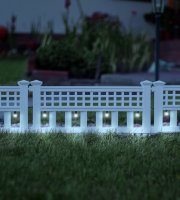 LED-es szolár kerítés - 58 x 36 x 3,5 cm - hidegfehér - 4 db / szett