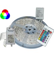 5 m színválasztós LED szalag távirányítóval, fehér/RGB színekkel