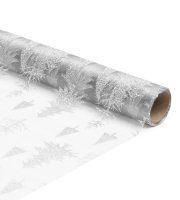 Karácsonyi asztalterítő futó - fehér / fehér - 180 x 28 cm