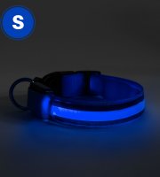 LED-es nyakörv - akkumulátoros - S méret - kék