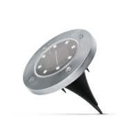 LED-es leszúrható szolár lámpa - kör alakú - középfehér - 12 cm