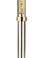 Golyóstoll, 1,0 mm, teleszkópos, ezüstszínű tolltest, aranyszínű klip, SENATOR 