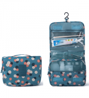 Vízálló kozmetikai táska utazáshoz Kék virágmintás