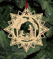 Fa karácsonyfadísz – Csillag Betlehem