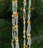 Karácsonyi organza girland - 2,7 m - 10 mm - arany