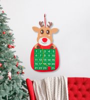 Karácsonyi adventi naptár - Rénszarvas - tépőzáras jelölővel