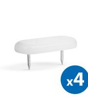 Műanyag bútor csúszótalp - szeggel, fehér - 43 x 18 mm - 4 db / csomag
