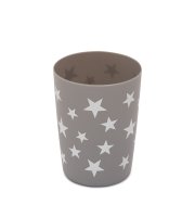Fürdőszobai pohár szürke / fehér - csillag mintával - 9,5 x 7 cm