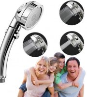 Zuhanyfej, zuhanyrózsa 3 üzemmóddal Ezüst színű