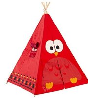 Gyerek sátor - Piros, bagoly mintával