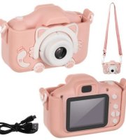 Kruzzel - Digitális kamera gyerekeknek (1080p, 16GB) Pink