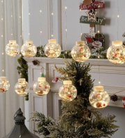 110 LED-es felakasztható karácsonyi LED dekoráció, gömb alakú, 3 m