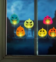 Halloween-i LED ablakdekor - gél - tök - 85 cm