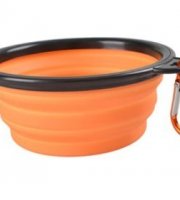 Latex hordozható etető és itató tál kutyáknak (350ML) narancssárga
