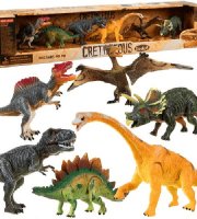 Dinoszaurusz figurák, 6 db, mozgatható részekkel