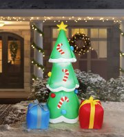 Felfújható karácsonyfa - 180 cm - IP44 - 12 fehér LED - 100 - 240 V