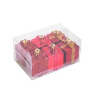 Karácsonyfadísz szett - piros ajándék - 4,5 cm - 6 db / szett