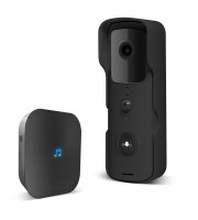 Smart Wi-Fi-s videó kaputelefon szett - akkumulátoros - MicroSD, FHD, PIR - fekete