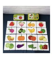 Készségfejlesztő kirakós kártyajáték Gyümölcs/zöldség