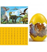 Dinós puzzle tojásban sárga