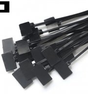 Címkés kábelkötegelő (100 db) - Fekete