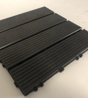 WPC padlóburkolat - 4 léces - 30 x 30 cm - fekete - 11 db / csomag
