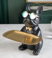 Kutya alakú dekoratív szobor Fekete