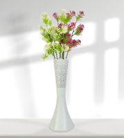 Váza - lézervágott - fehér - 40 cm