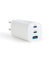 Hálózati Adapter USB + Type-C PD45W gyorstöltéssel - fehér