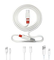 3 méteres USB töltőkábel - USB C/Micro USB/Lightning csatlakozással