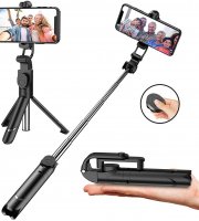 Teleszkópos selfie bot, tripod állvány funkcióval, exponáló gombbal