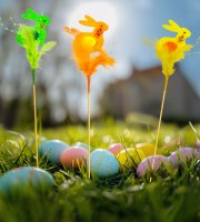 Húsvéti dekoráció - nyuszi - 3 féle - 23 cm - leszúrható