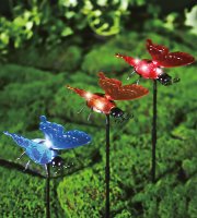 Szolár lámpa - leszúrható / függeszthető - pillangó - többféle - 12 x 6 x 21,5 cm - 4 LED