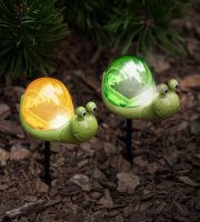 Leszúrható szolár - csiga - fehér LED - 10 x 6 x 15 cm