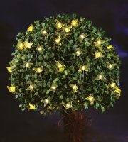 Szolár fényfüzér - pillangó - 2,4 m - 25 melegfehér LED