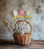 Húsvéti dekoráció - tojás szett - leszúrható - 6 féle - 4 cm - 6 db / csomag