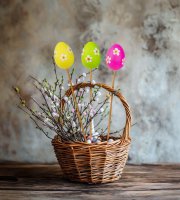 Húsvéti dekoráció - tojás szett - leszúrható - 6 féle - 4 cm