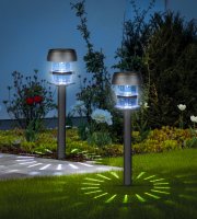 Leszúrható szolár lámpa - 1 fehér LED - 7,5 x 7,5 x 40 cm