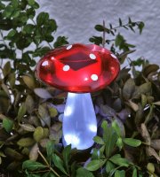 Leszúrható szolár gomba - 23,5 cm - 10 hidegfehér LED