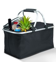 Thermo összecsukható bevásárlókosár - 49 x 28 x 25 cm - 21 L - fekete