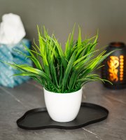 Műnövény dekoráció - műfű - zöld - 20 x 8 cm
