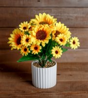 Műnövény dekoráció - napraforgó - 20 x 8 cm