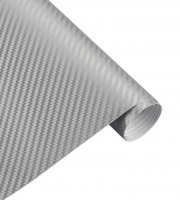Karbon fólia, autófólia (127 x 15 cm) Ezüst